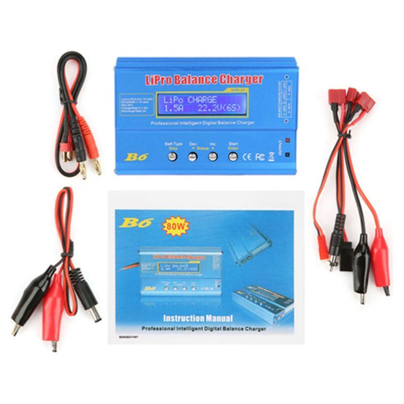 Crezuo 80w Lipo-akkuladegerät, Balancer-ladegerät Für 1 Bis 6 Zellen, Überladeschutz, Effiziente Wärmeableitung