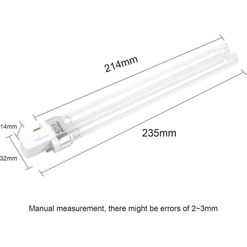 Ersatz-uvc-lampe, Uv-röhre Für G23 11-watt-uvc-gerät, 2 Stück Crezuo