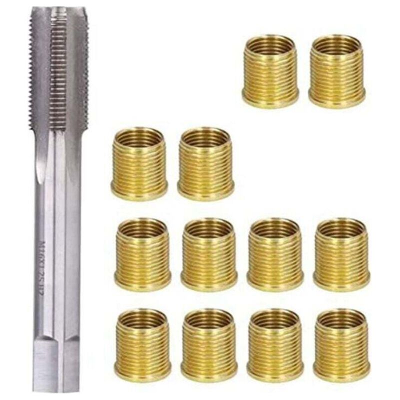 Werkzeugset Zur Reparatur Von Zündkerzengewinden, Zündkerzen Aus Stahl Mit M14 X 1,25 Einsätzen Und M16 X 1,25 Gewindeschneidsatz Von Crezuo