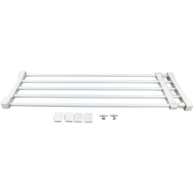 Crezuo Teleskopregal, Verstellbar, Kein Bohren Erforderlich, Metallregal, Schrankorganizer, Raumteiler, Ausziehbarer Trennwand, 75–120 Cm, Für Schlafzimmer, Badezimmer, Küche