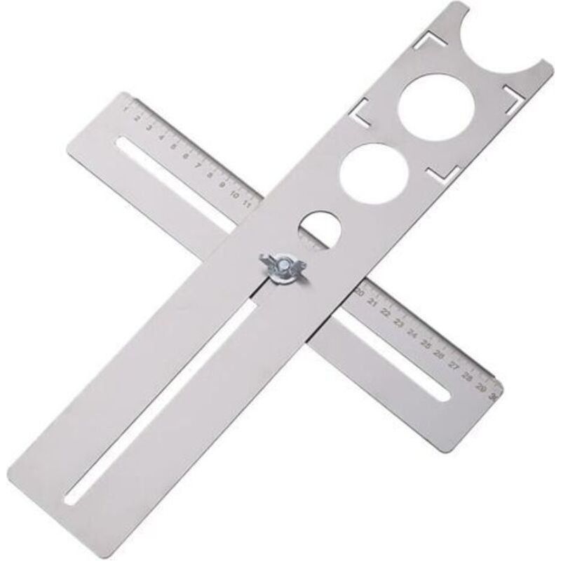 Crezuo Fliesenloch-lochsucher, 400 Mm Präzise Messung, Tragbares Universal-marmorlochstanzwerkzeug Aus Edelstahl, Für Bauarbeiter, Dachdecker Und Fliesenleger