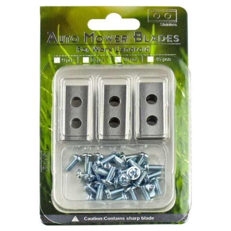 Packung Mit 30 Rasenmähermessern, Ersatzmesser Aus Verstärktem Edelstahl, Kompatibel Mit Worx Crezuo
