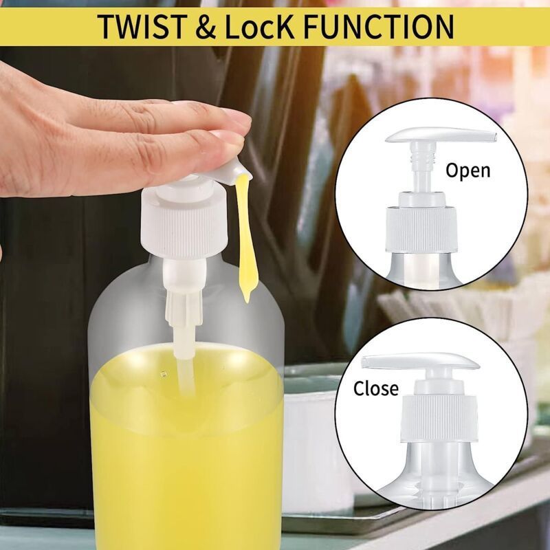 X 500 Ml Shampooflaschen, Flüssigkeitsspender Mit Nachfüllbarer Pumpe, Leere Flaschen Für Seifen, Lotionen, Öle, Waschmittel, 72,5 X 157 Mm Crezuo