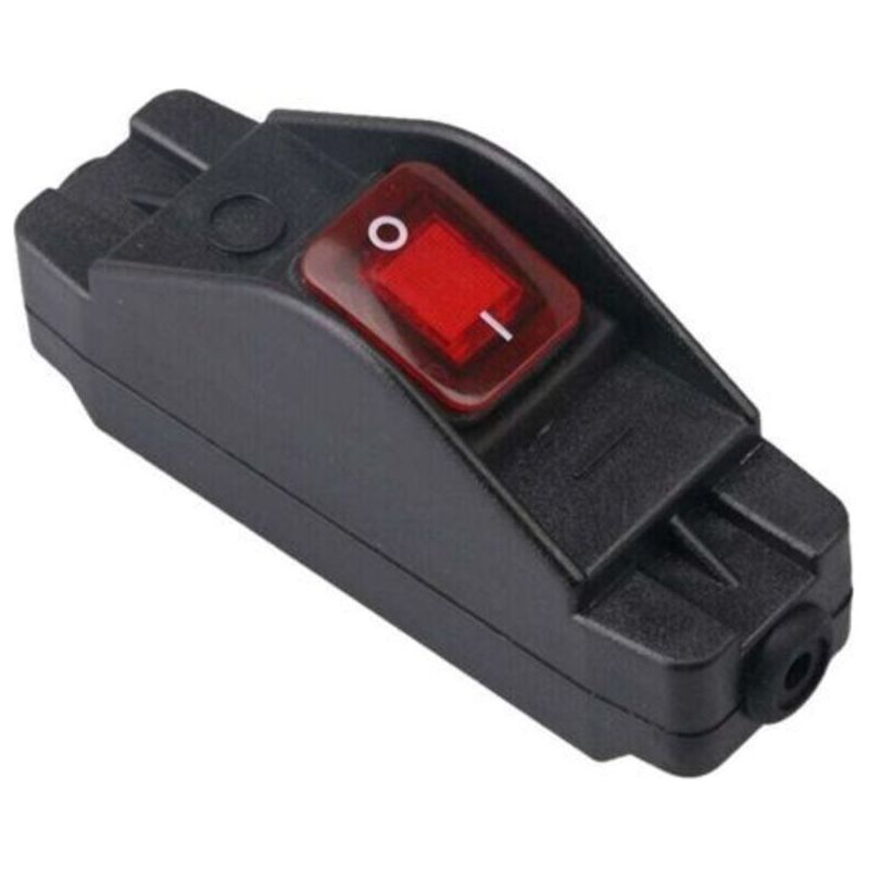 Ip65-schutzart, Wasserdichtes Ein-/ausschaltkabel Mit Druckknopf, Schwarz, 30–220 V, Crezuo