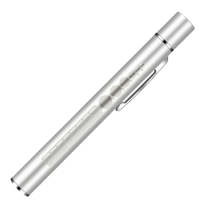 Medizinische Taschenlampe, Edelstahl, Usb-ladeanschluss, 13 X 1,5 Cm, Silber