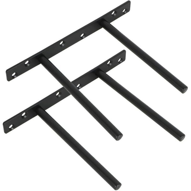 Set Mit 2 Unsichtbaren Wandhalterungen, Metallhalterungen Für Verdeckte Holzwandregale Mit Metallbefestigungen Crezuo
