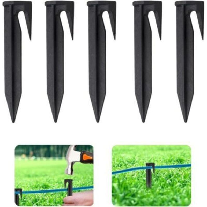 Befestigungspfähle Für Zaunbegrenzungen, Für Gäste Und Rasenflächen, 100 Befestigungspfähle 8,5 Cm Crezuo
