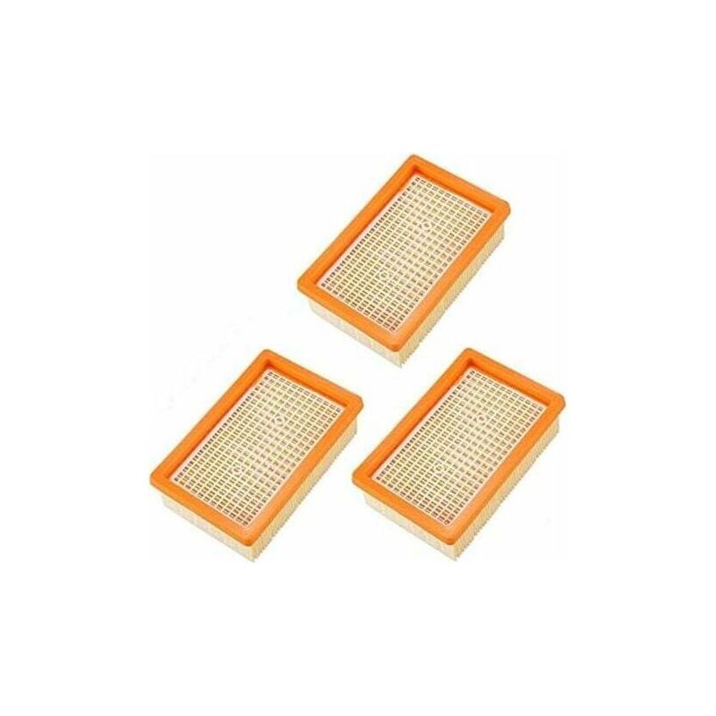 Lot De 3 Filtres De Rechange Pour Aspirateurs Kärcher, Plissés, Plats, Compatibles Avec Les Modèles Mv4, Mv5, Mv6, Wd4, Wd5, Wd6 P Et Premium Crezuo