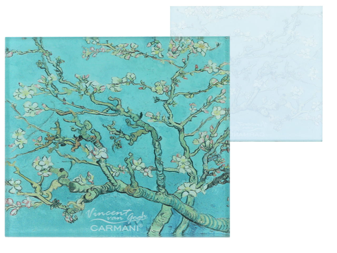 Carmani, Glasuntersetzer Ca. 11,5 X 11,5 Cm – Van Gogh/blühender Mandelbaum