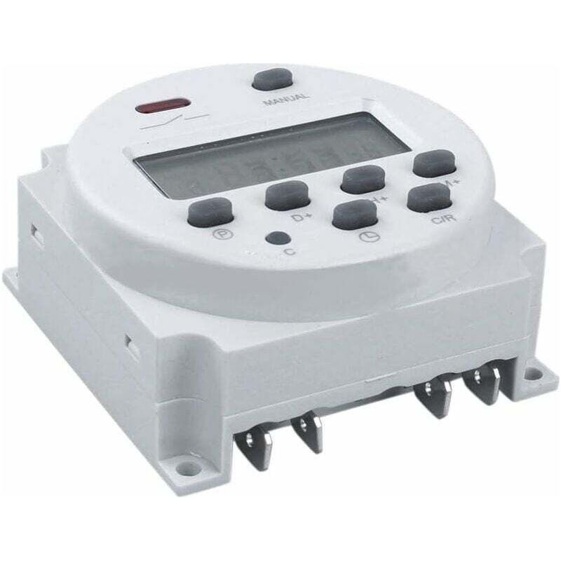 Crezuo Cn101 12v Dc/ac Digital-timer, Programmierbarer Lcd-zeitschalter Für Steckdosen, Weiß
