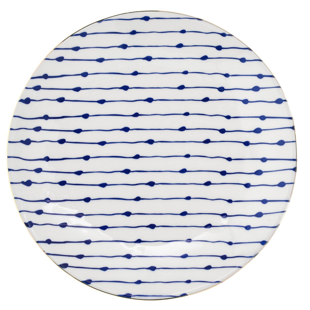 Siren Frühstücksteller 21 Cm Punkte Blau Gold Duka