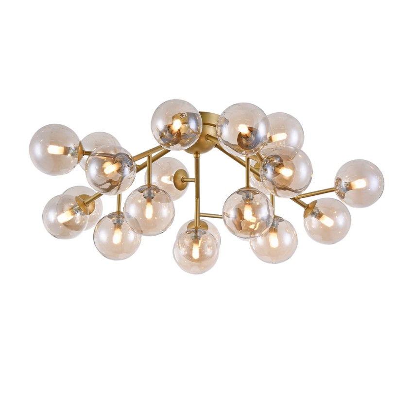Dallas Metony Wohnzimmerlampe, Glas- Und Goldmetallkugel