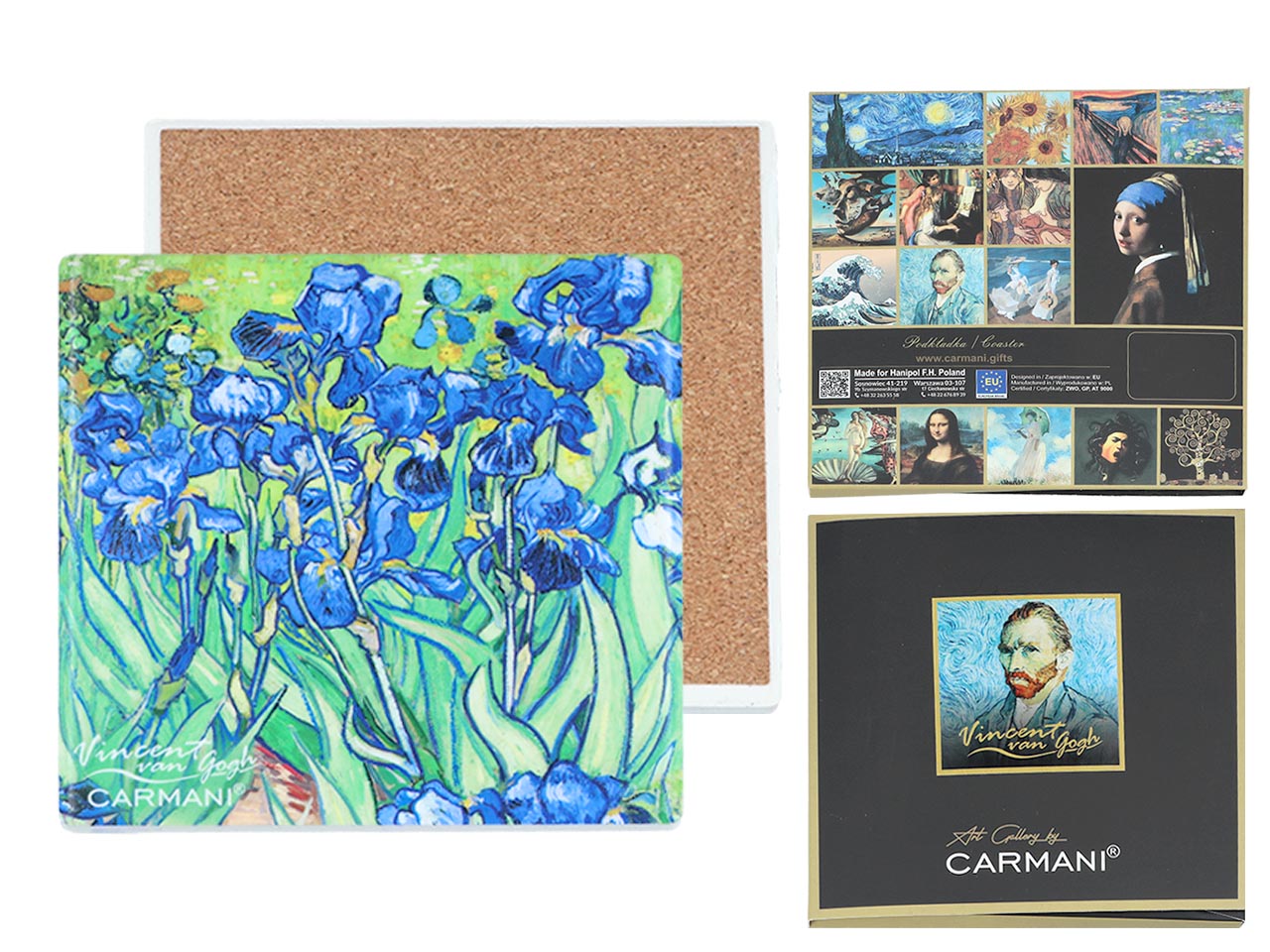Carmani, Keramik-tassenuntersetzer – Van Gogh/iris