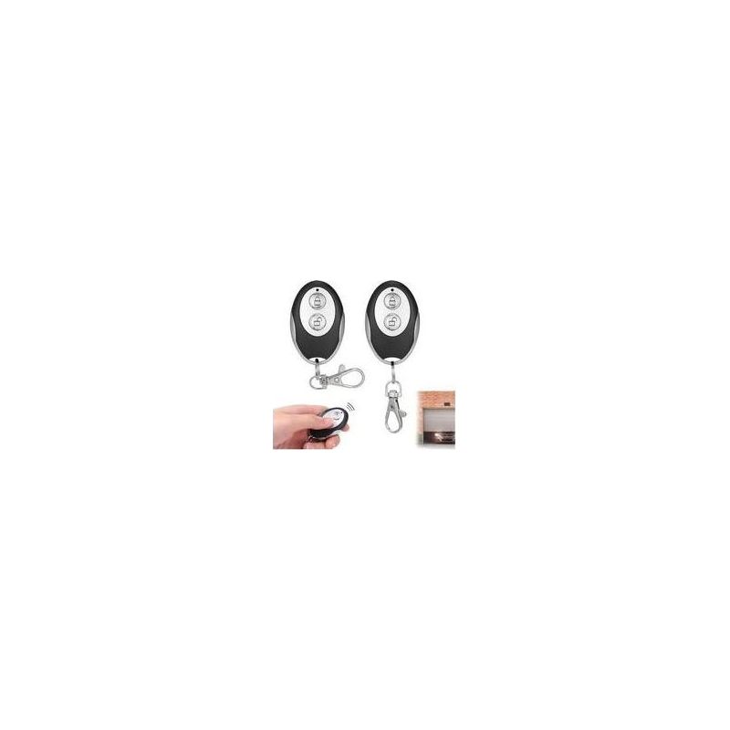 Universelle Garagentor-fernbedienung, 2er-pack, 433,92 Mhz 2-tasten-funkfernbedienung Crezuo-chrom