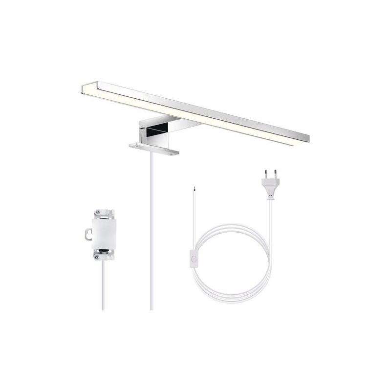 Badezimmerspiegelleuchte, 5 W, 500 Lm, 4000 K, Ip44, Klemm- Oder Schraubmontage, Edelstahl, 300 Mm
