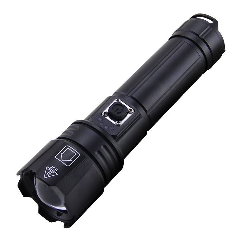 Superhelle, Zoombare Led-taschenlampe, Wasserdicht, Wiederaufladbar, 5 Modi, Für Camping, Jagd, Polizei Und Militär (crezuo)
