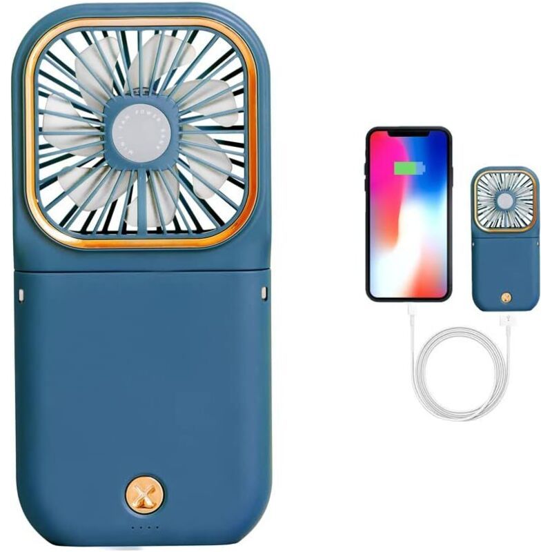 Tragbarer Ventilator, Usb-ladefunktion, Mini-tischventilator, 3000-mah-akku, Auch Als Crezuo-powerbank Verwendbar