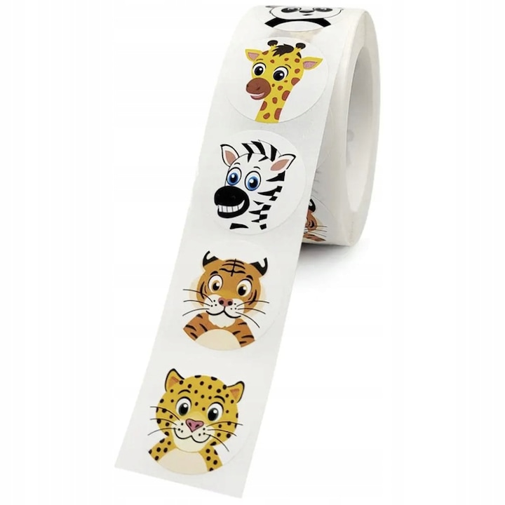 Set Mit 500 Selbstklebenden Etiketten, Anlimalute Modell, Weißes Papier, 3,8 Cm