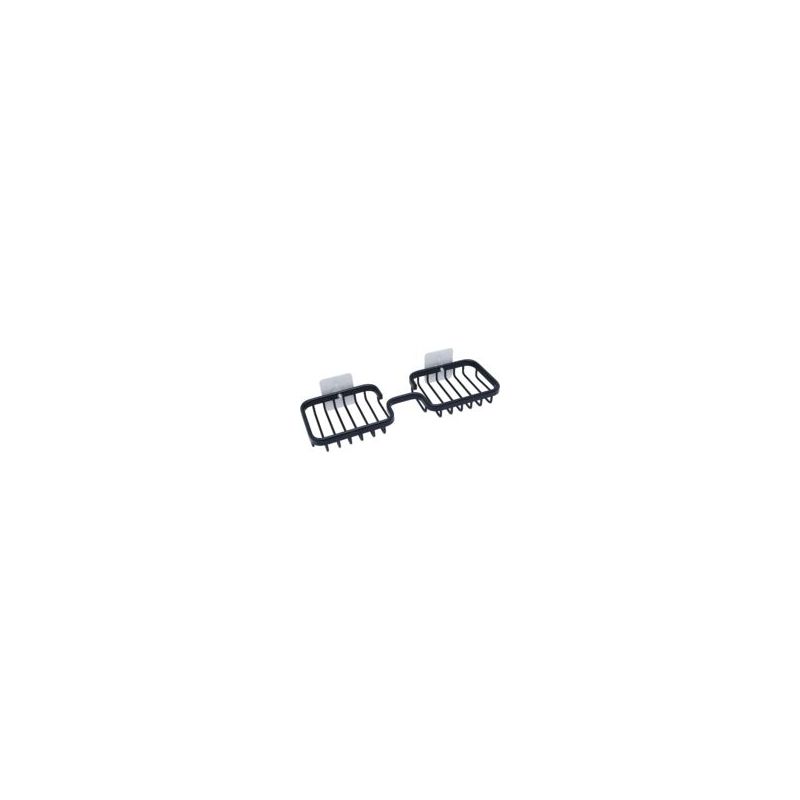Porte-savon-doppelstange, Porte-savon-klebeband Für Dusche Und Bad, Porte-savon In Aluminium-aéronautique, Schwarzes Crezuo