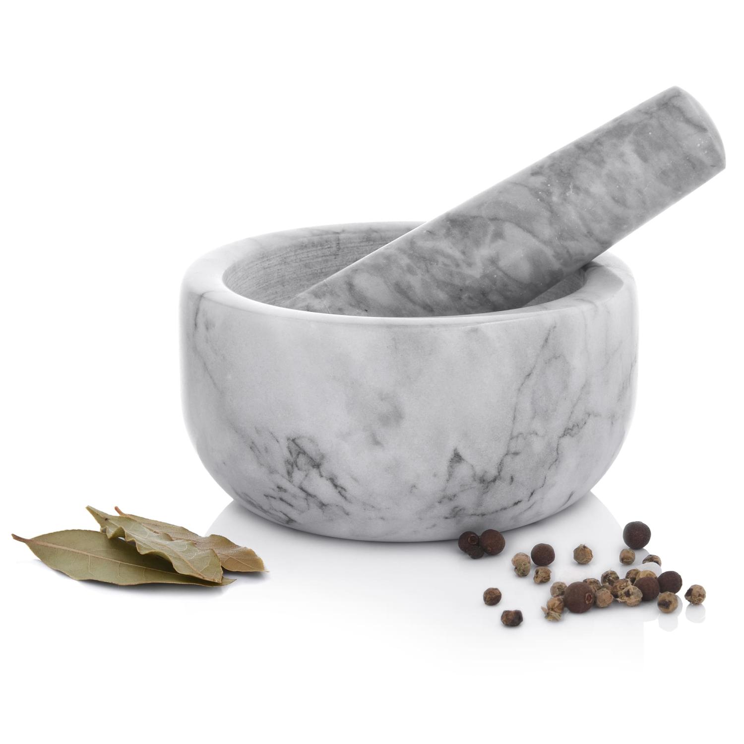 Eleganter Marmormörser Für Kräuter Und Gewürze, 11,8 Cm, Marmor-duka