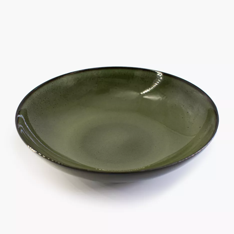 Tiefer Teller, Porzellanschale, Moos, 24 Cm, Grün, Duka