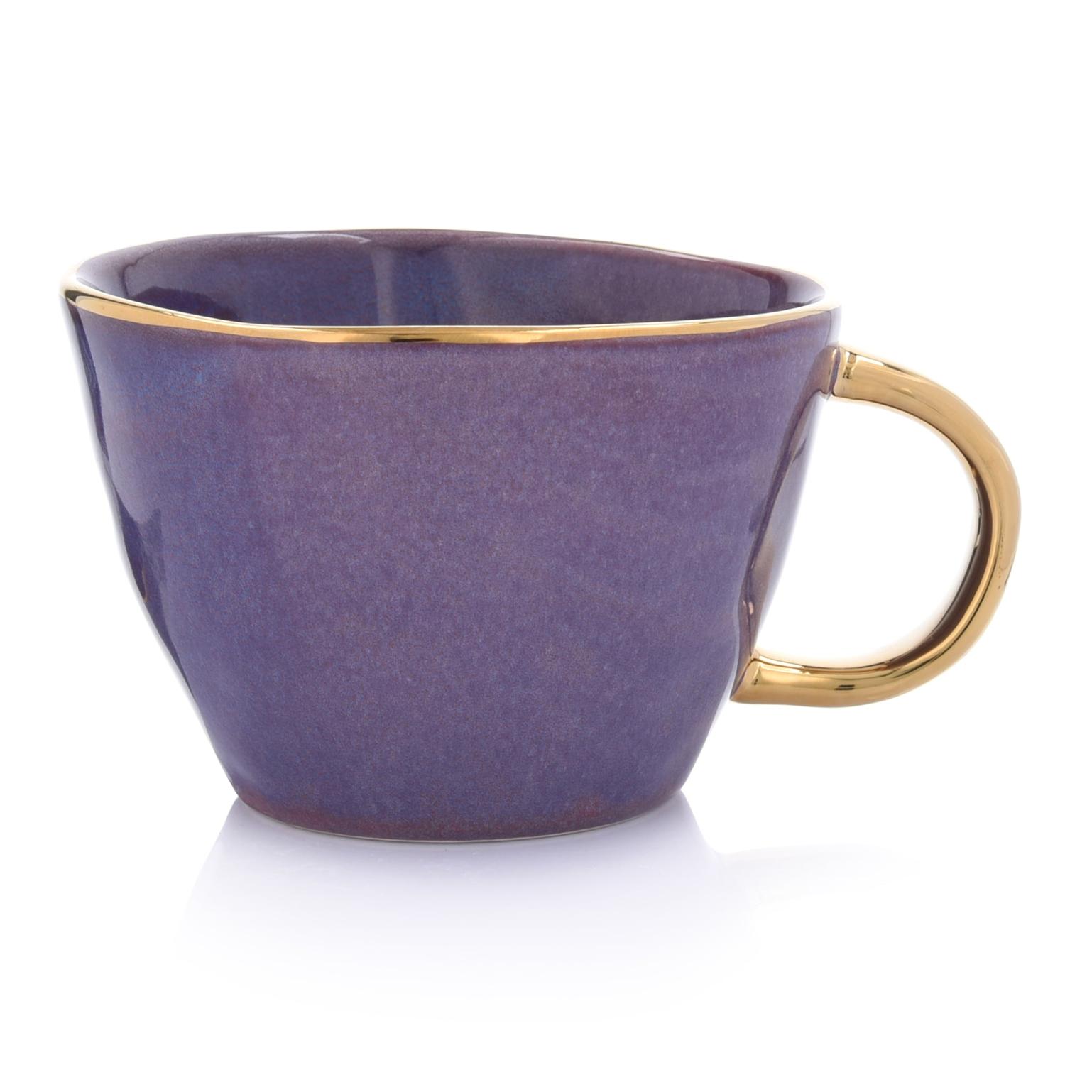 300 Ml Lila-goldener Steingutbecher Mit Reaktiver Glasur Siren Duka