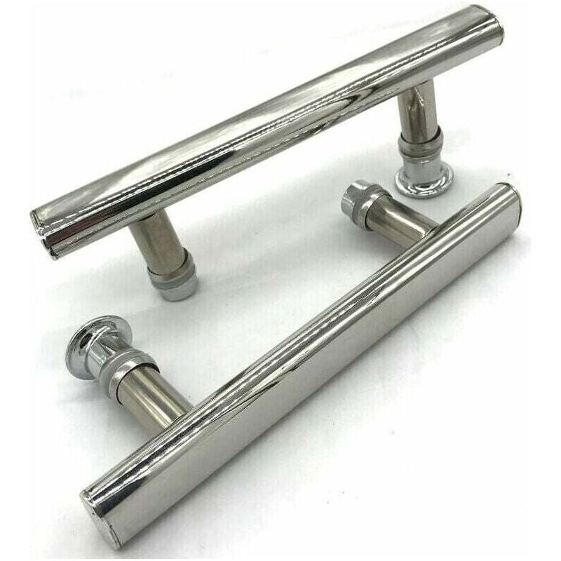 Set Mit 2 Verchromten Duschtürgriffen, 145 Mm Mittenabstand, Crezuo