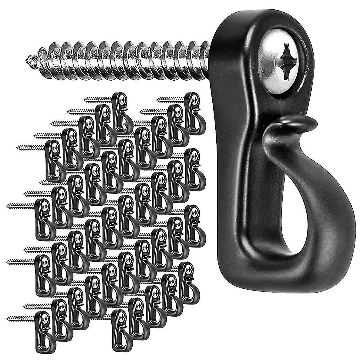 40er-pack Q-hanger-haken, Weihnachtslichterhaken Mit Schraube Für Garage, Außenbereich, Mit Auslösedraht, Led-lichterketten, Schwarz