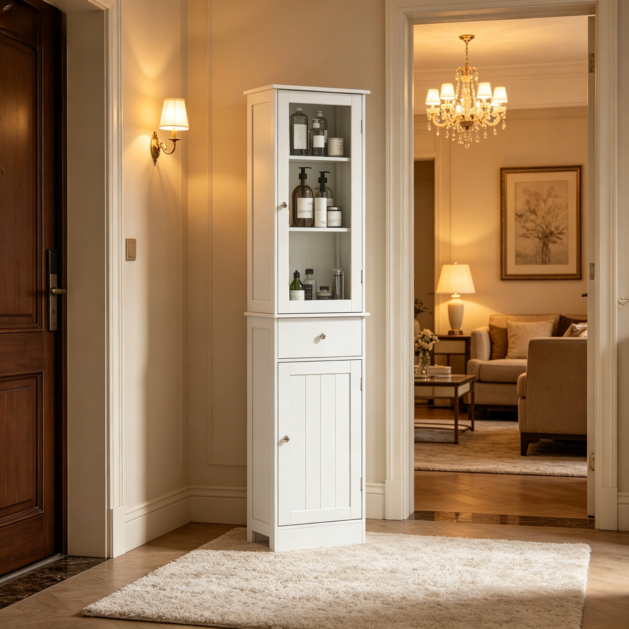 Moderne Lagerschrank,badezimmerschrank,hoher Lagerschrank, Der Schrank Ist 171,5 Cm Hoch