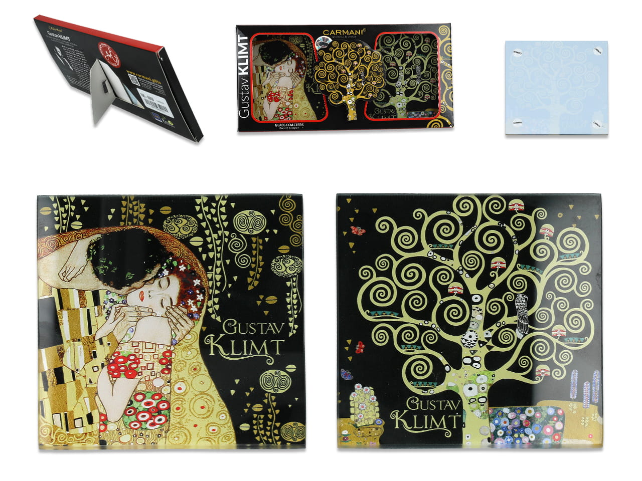 Set Mit 2 Glasuntersetzern - G. Klimt (carmani)