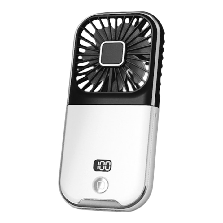 Handventilator, Um 180 Grad Faltbar, Mit Tisch- Und Handyhalterung, 4 Geschwindigkeitsstufen, Usb-ladefunktion