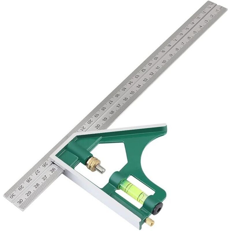 Verstellbarer Kombinationswinkelmesser Aus Edelstahl, 45°/90° Universell Multifunktional, 300 Mm (12 Zoll) Crezuo