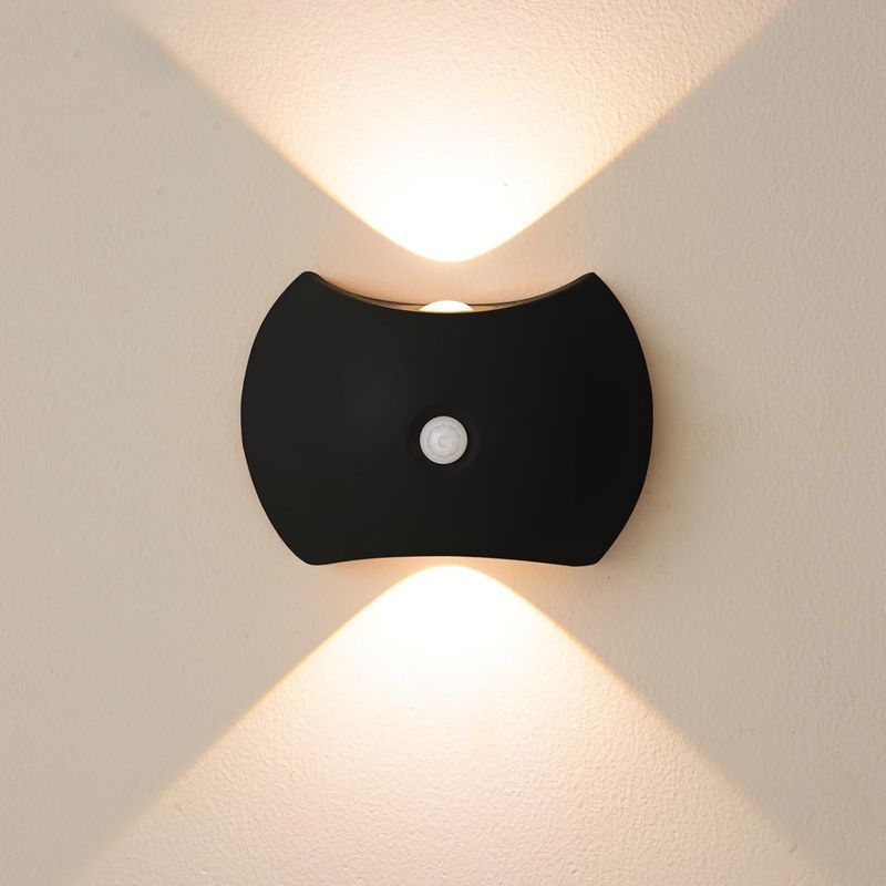 Schwarze, Wiederaufladbare, Kabellose Wandleuchte Mit Bewegungsmelder, Batteriebetrieben, Für Schlafzimmer, Flur Und Treppenhaus.