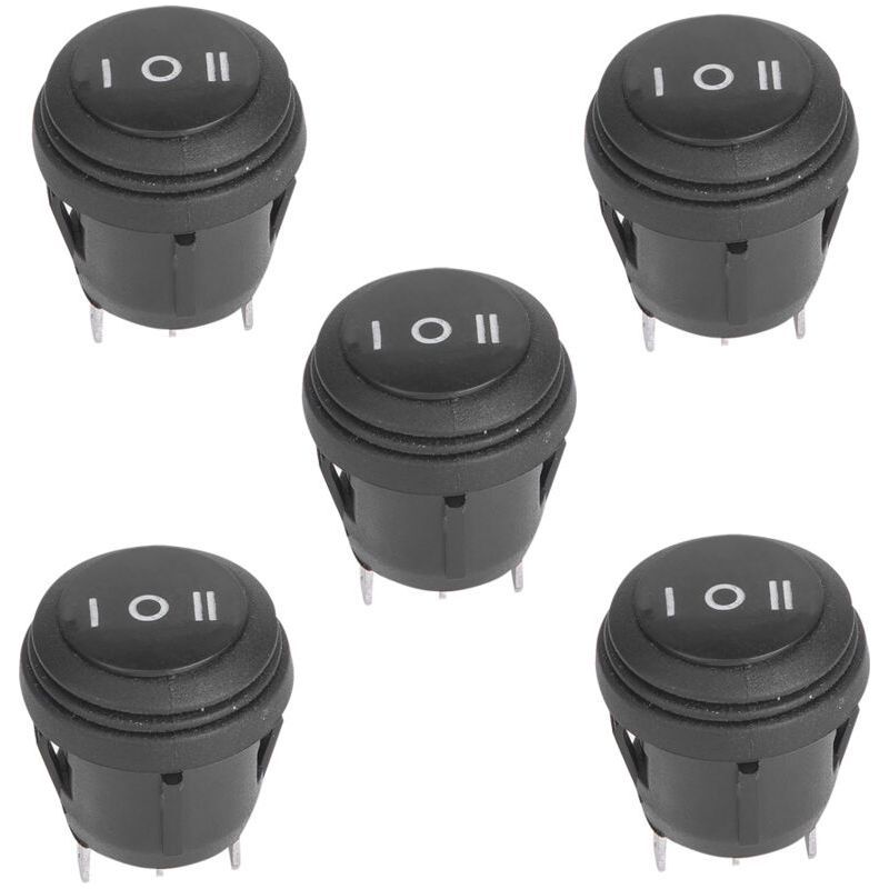 Runde Schwarze 3-positionen-wippschalter Ein/aus/ein, 10 A/125 V Oder 6 A/250 V Crezuo