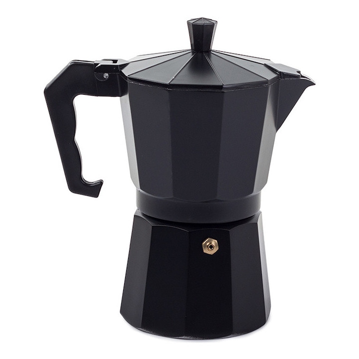 Kaffeefilter, Aluminium, Mit Griff, 450 Ml, Für 9 Tassen, Schwarz