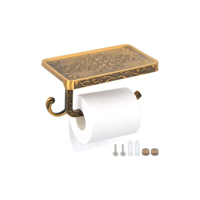 Wandmontierter Toilettenpapierhalter, Toilettenpapierhalter Mit Ablage Für Telefon, Toilettenpapierrollenhalter, Toilettenpapierhalter Im Retro-vintage-stil, Wc-/badezimmeraccessoires Von Crezuo