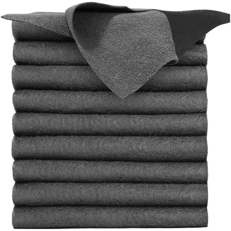 Set Mit 10 Dicken, Streifenfreien Und Wiederverwendbaren Mikrofasertüchern (40 X 30 Cm) Für Küche, Wohnzimmer Und Auto. Crezuo