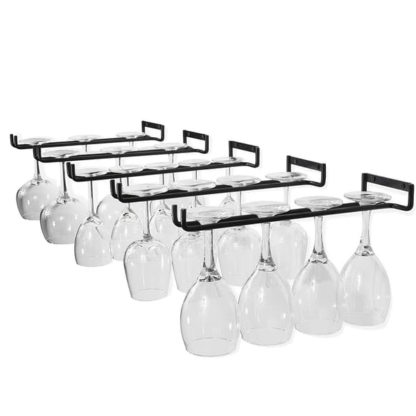 Hängender Gläserhalter - Weinregal Mit 5 Schienen Für 13-18 Gläser - Wellngs (weingläser Nicht Enthalten)