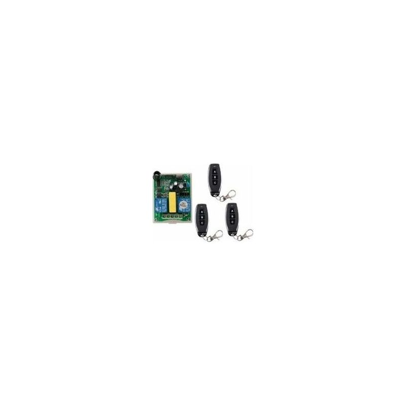 2-kanal-funkfernbedienung, 1 Empfänger + 3 Sender Für Rohrtore, Funkset, Elektrische Seilwindensteuerung, 220 V, Crezuo-chrom-wendefunktion