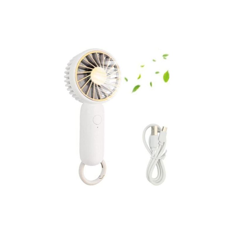 Crezuo Mini-tischventilator Mit Usb-anschluss, Taschenventilator, Weiß