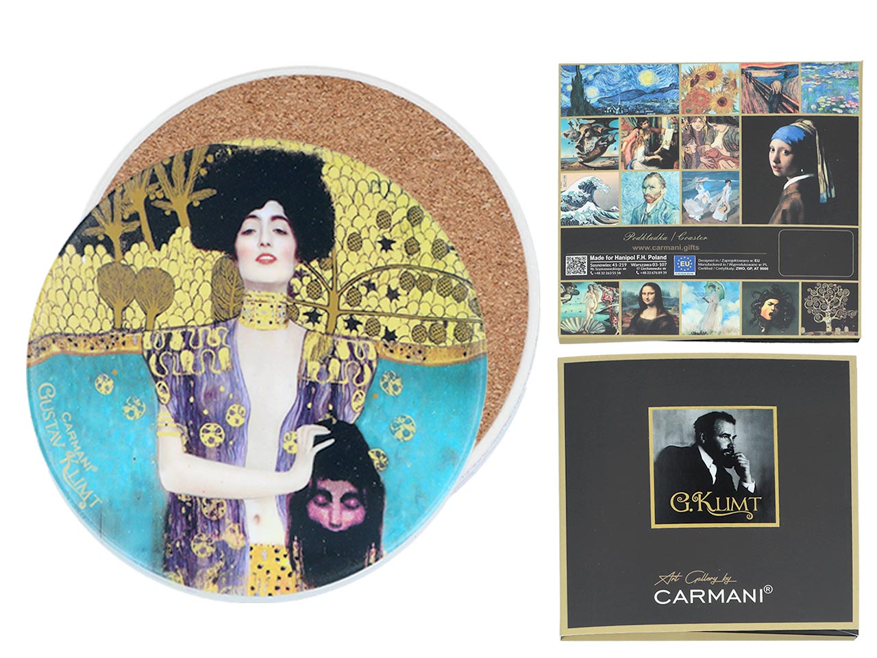 Carmani, Tassenuntersetzer Aus Keramik, Rund - G. Klimt/judyta, Judith