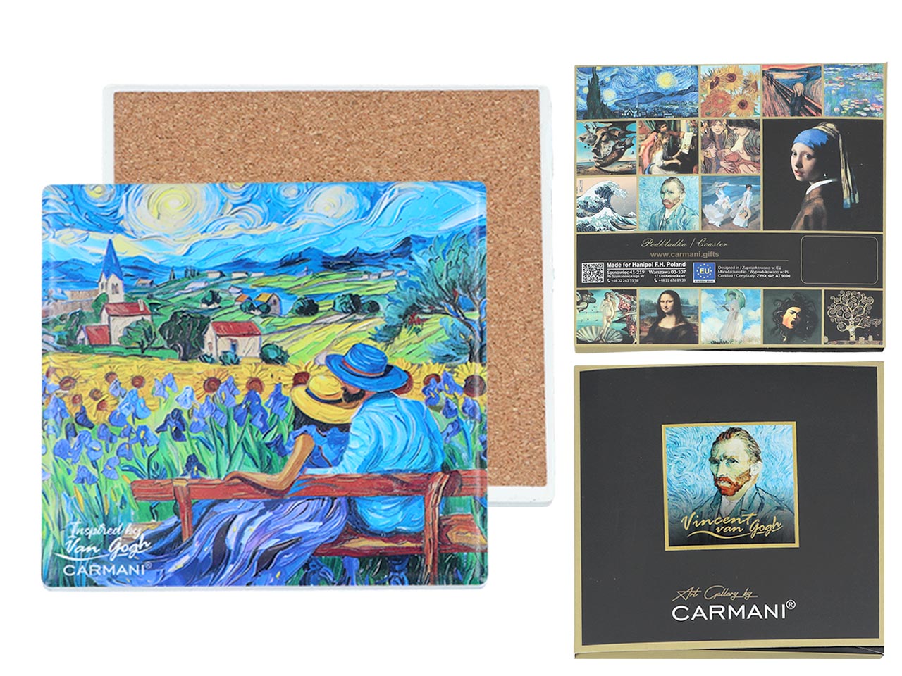 Carmani, Keramik-tassenuntersetzer, Rund – Inspiriert Von Den Gemälden Von Van Gogh