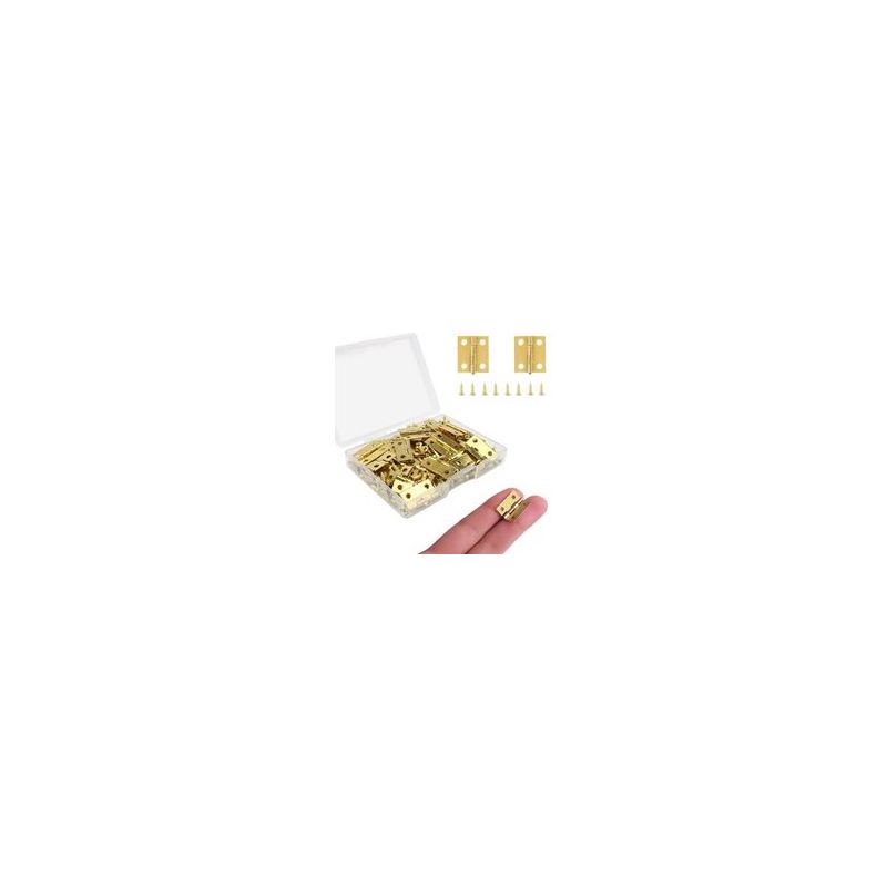 50er-pack Scharniere Für Holzkisten, 16 X 13 Mm, Inklusive Schrauben, Vintage-scharniere Für Schmuckherstellung Und Diy-projekte, Crezuo