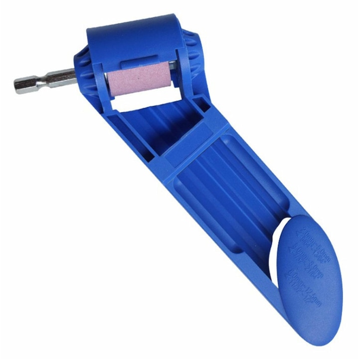 Bohrerschärfer, 3 Schlitze, Tragbar, Kunststoff, Für Bohrer Von 2–12,5 Mm, 18 X 8,3 Cm, Blau