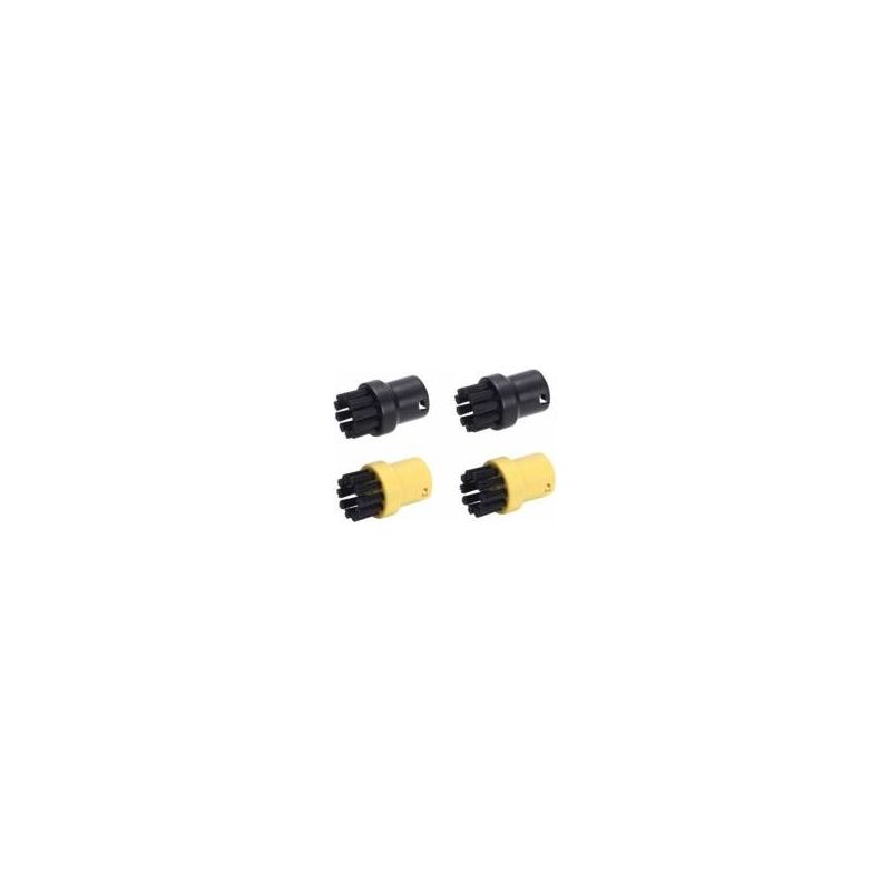Set Runder Messingdrahtbürsten Für Kärcher Dampfreiniger Sc1, Sc2, Ctk10, Ctk20, Sc3, Sc4, Sc5, 2 Schwarze, 2 Gelbe Crezuo