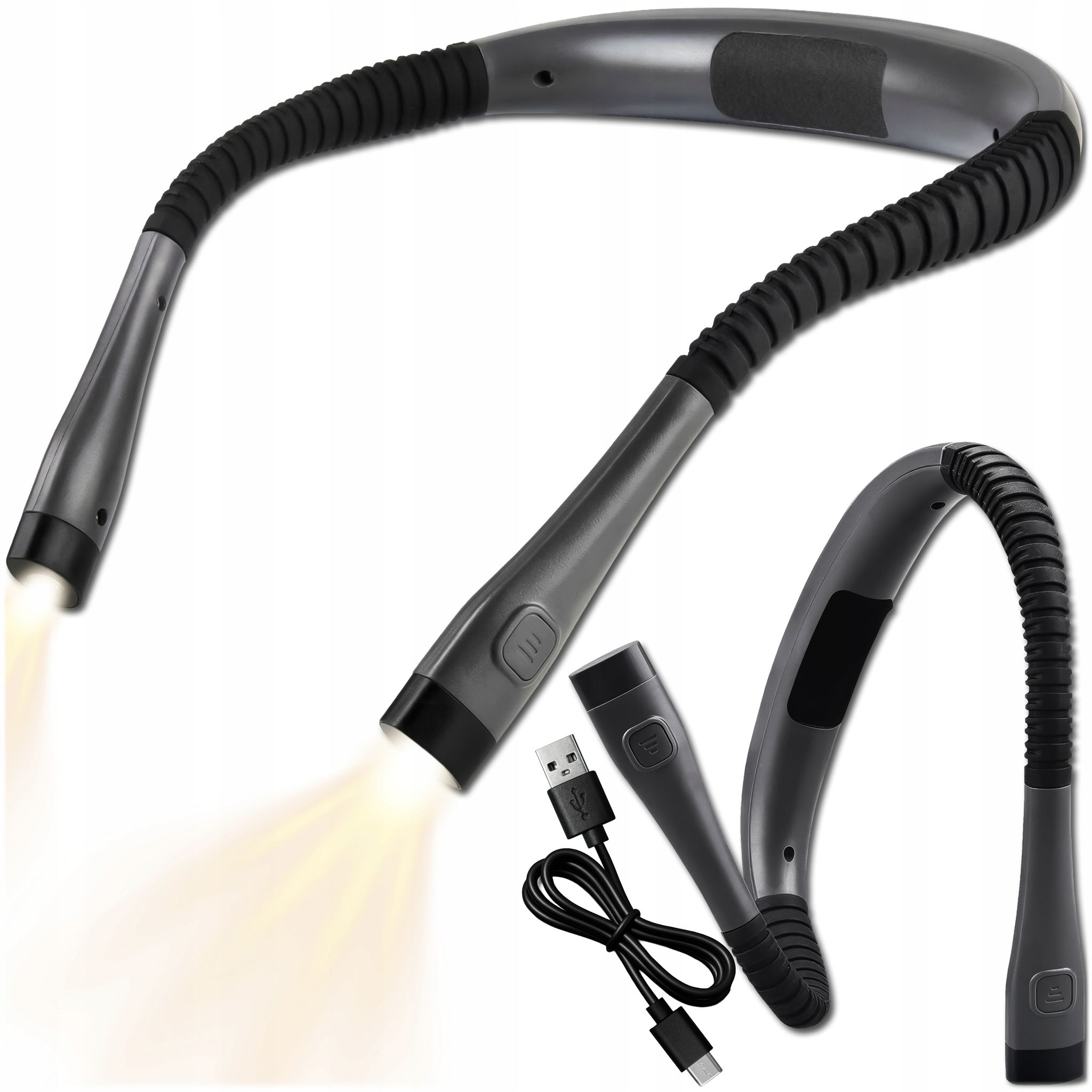 Led-nackenleselampe Mit Usb-anschluss Und Wiederaufladbarem Akku, 3 Farben
