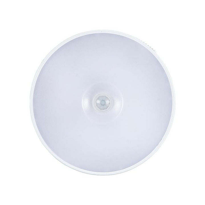 Led-wandleuchte Mit Bewegungsmelder, Magnetbefestigung, Usb-ladeanschluss, Akku, Kaltweißem Licht, Kunststoff, Durchmesser 8,5 Cm, Weiß