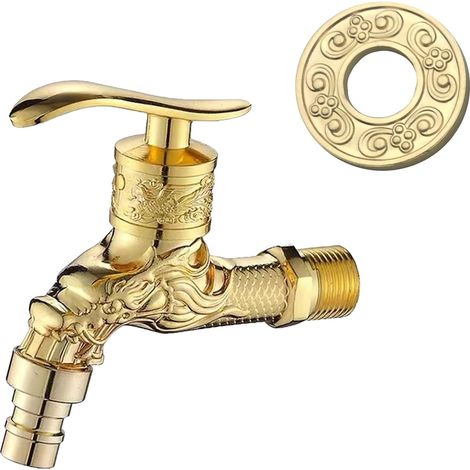 Vintage Bronze Drache Geschnitzter Wasserhahn, Antiker Kupferner Drache Geschnitzter Wasserhahn, Für Badezimmer, Küchenspüle, Waschbecken, Badewanne, Garten, Balkon, Küche, Waschmaschine, Wasserhahn (