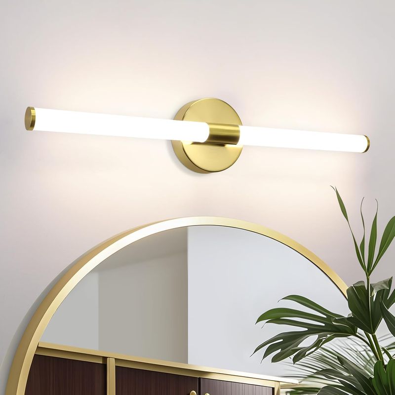 Goldene Led-badezimmerspiegelleuchte, 40 Cm, 10 W, Ip44, Neutralweiß 4000 K, Moderne Wandleuchte Für Bad, Küche Und Flur