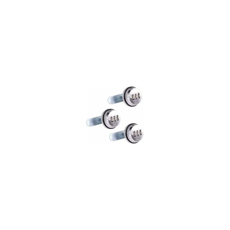 Zahlenschloss, 2 Cm Langer Bolzen Aus Zinklegierung, Glänzend Verchromtes Code-sicherheitsschloss, Für Schränke, 3 Crezuo-produkte